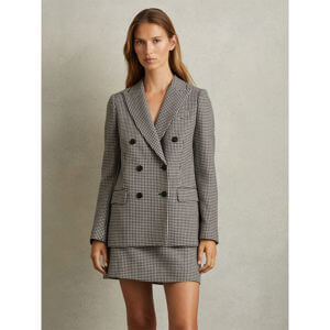 REISS DREW Wool Dogtooth Double Breasted Blazer